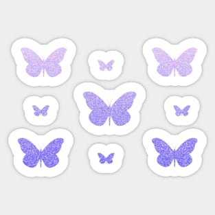 Purple Ombre Faux Glitter Butterflies Sticker